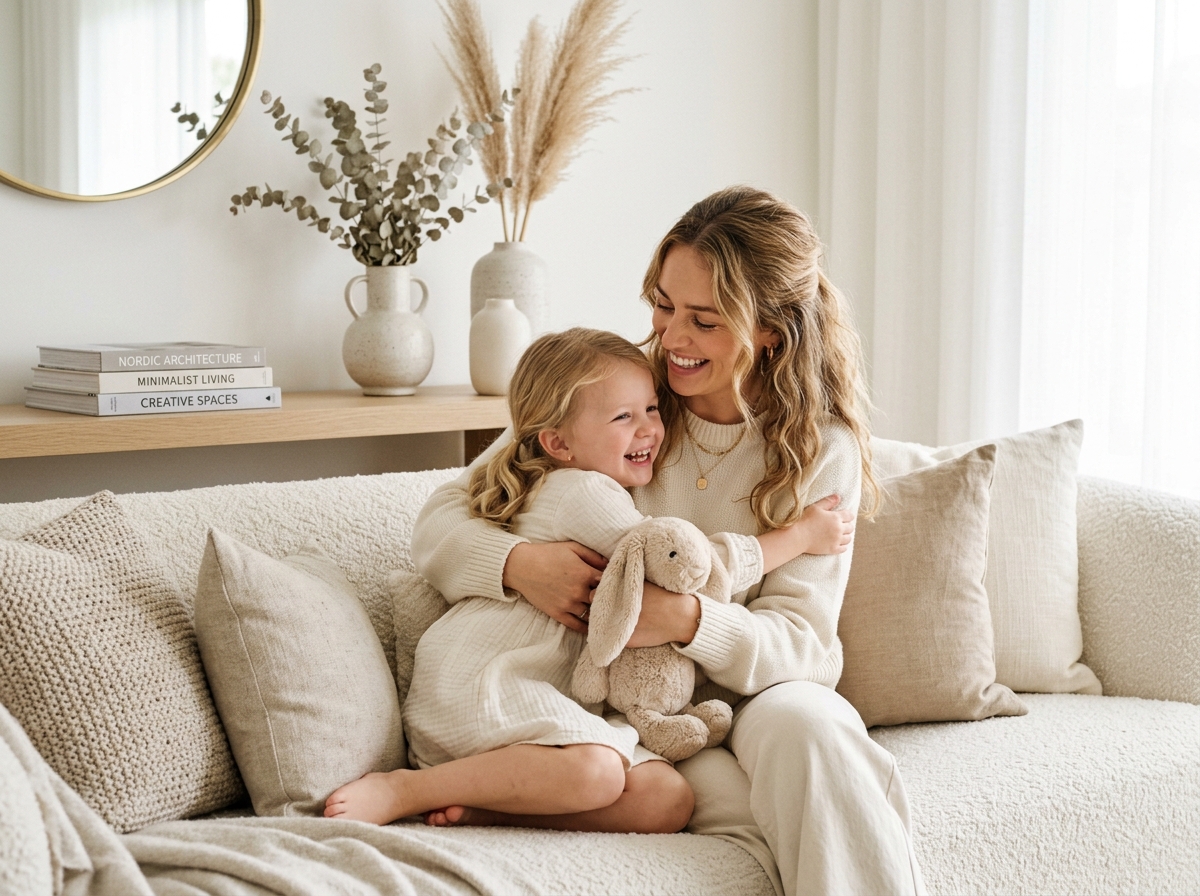 Mother and daughter enjoying lifestyle moments at home